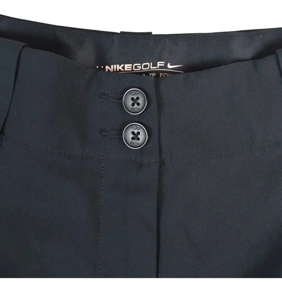 NIKE || Dri-fit Women’s Golf Pants Black Trousers Preppy Country Club Sz 2 - Picture 2 of 8